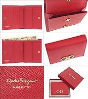 Salvatore Ferragamo 美品！二つ折り財布 バーガンディ Salvatore Ferragamo フェラガモ FERRAGAMO 財布 二つ折り財布